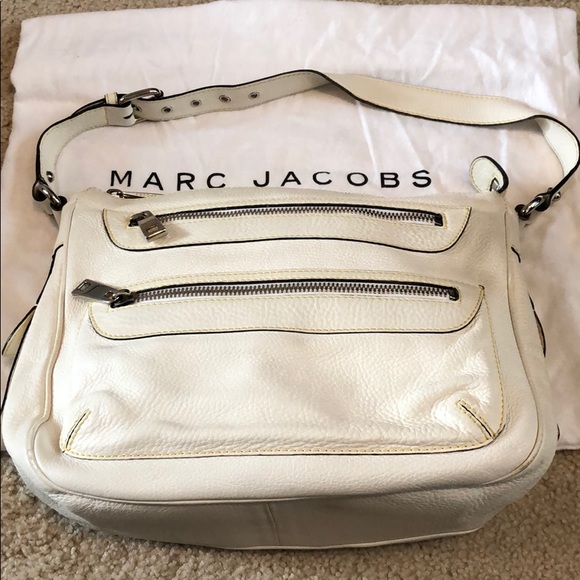 Marc Jacob Ivory Leather Shoulder Bag - Picture 1 of 5